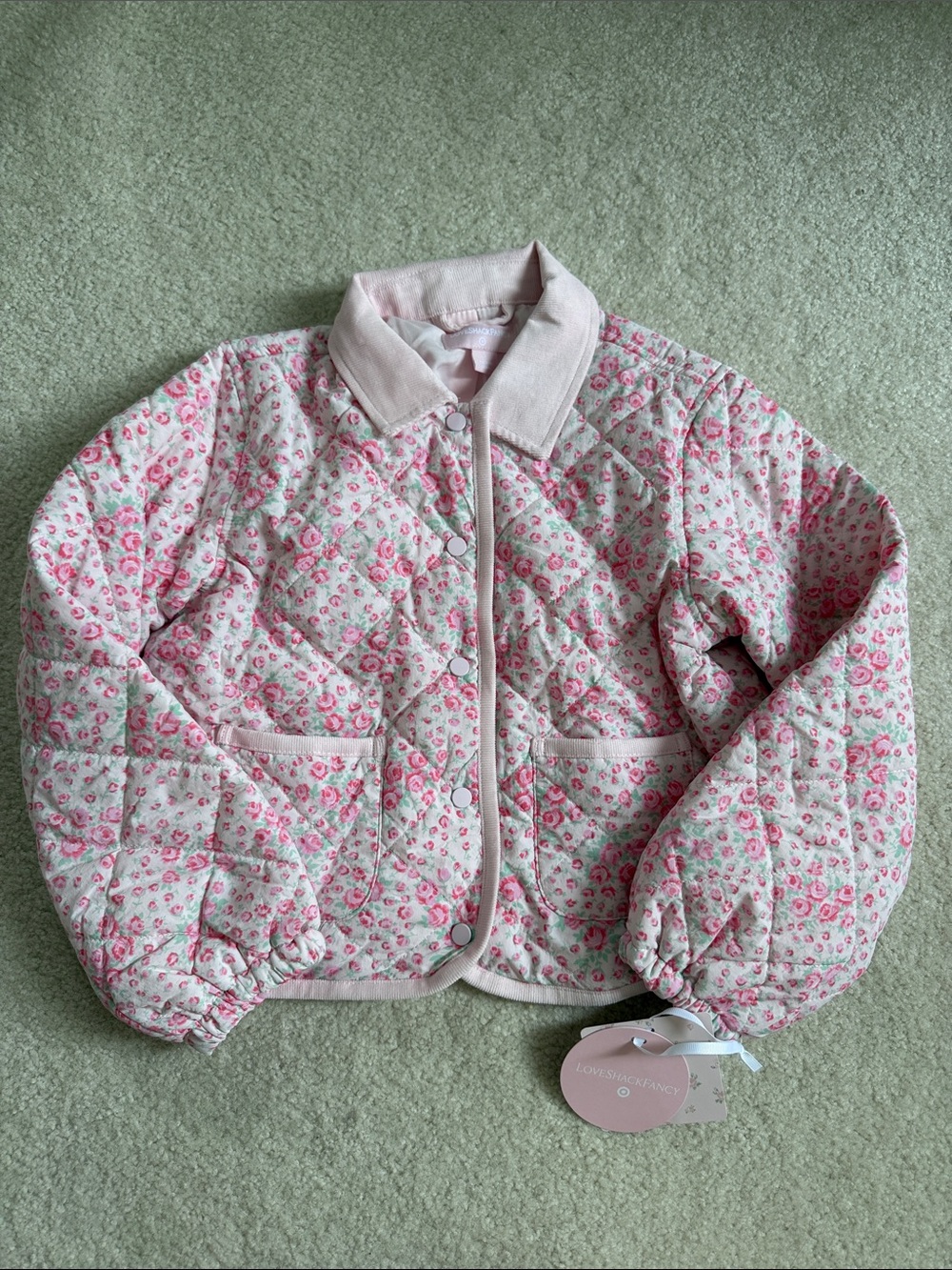 LoveShackFancy x Target, Charlotte Roseheart Quilted Barn Jacket, Small